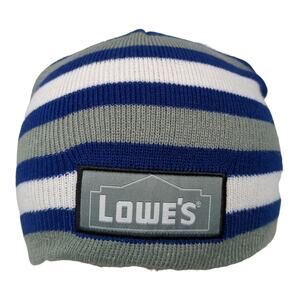 Lowe's Beanie Hat Multicolor One Size Embroidered Stretch Fit Knitted Acrylic
